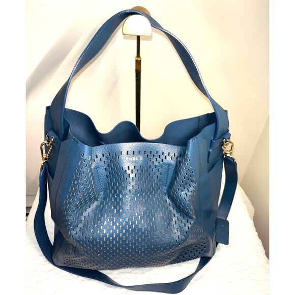 Furla Blue Leather Bucket Handbag - Picture 1 of 6